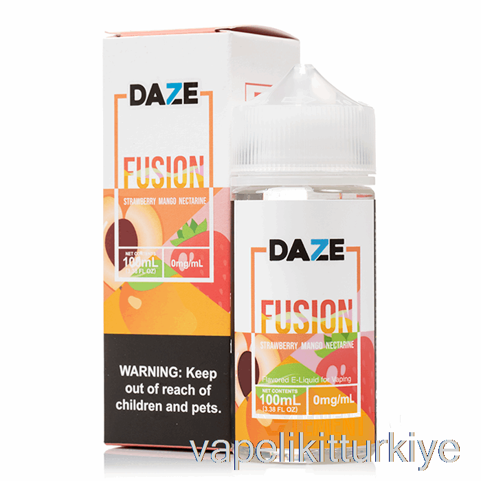 Vape Likit çilek Mango Nektarin - 7 Daze Füzyon - 100ml 3mg